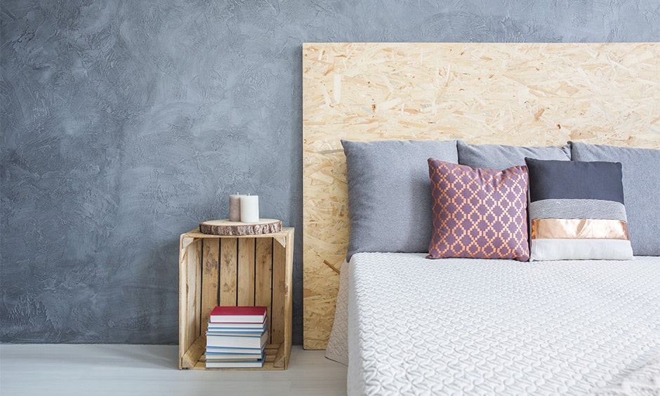 DIY wooden headboard designs in plywood, some nails and a hammer