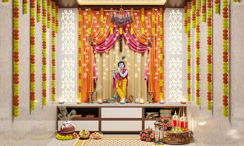 Simple janmashtami decoration at home