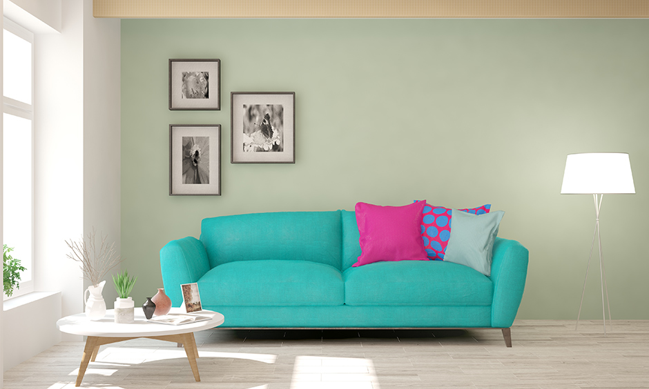 Green or Mint green pastel wall paint colour adds a touch of freshness as well as softness to a room.