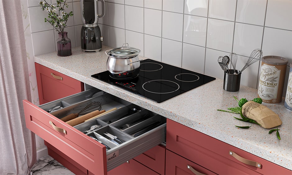 Cutlery tray as kitchen drawer organizer ideas makes customizable and modular kitchens