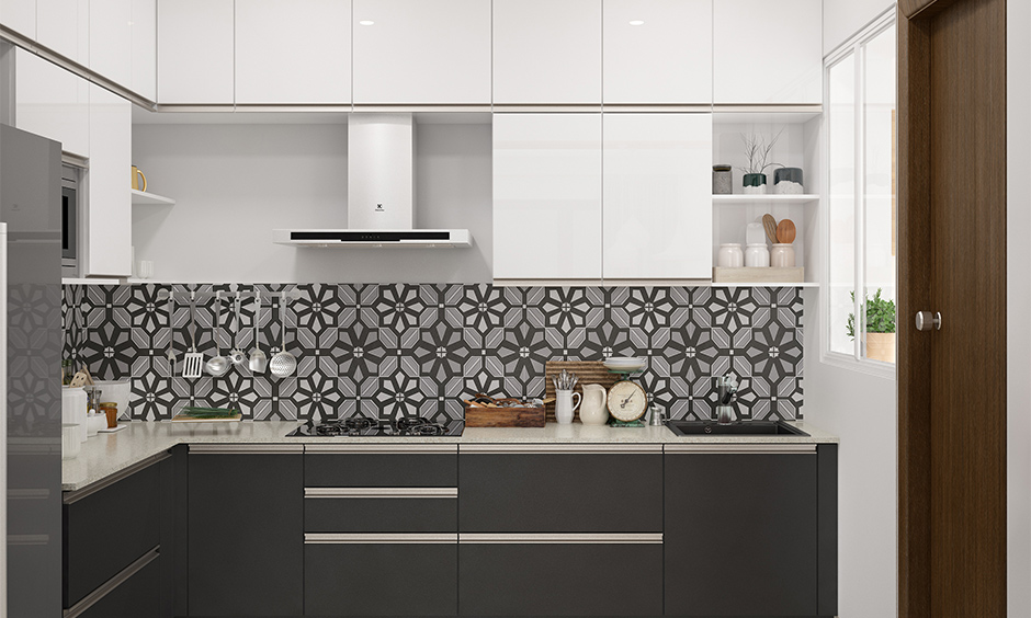 Indie black tile backsplash with a gush of fresh style to your cooking area