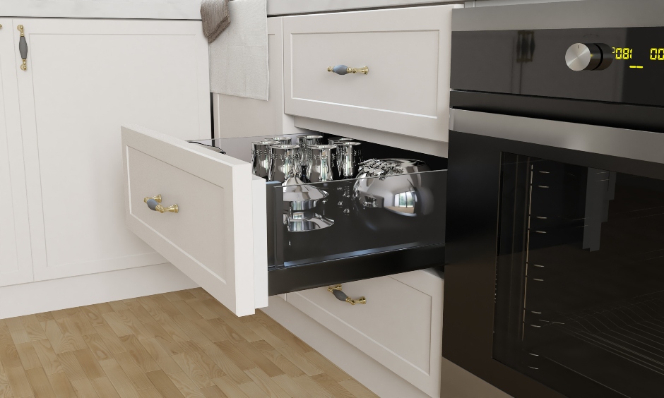 Kitchen drawer design idea- customised kitchen silverware drawers are easy to access