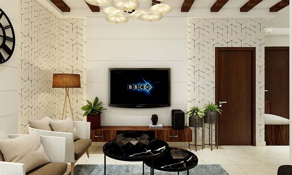 Chic tv panel design for your living room with a sleek and streamlined outline