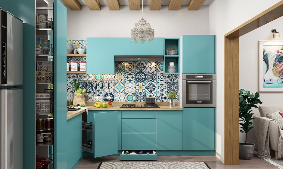 Bohemian backsplash in a bohemian-inspired kitchen design