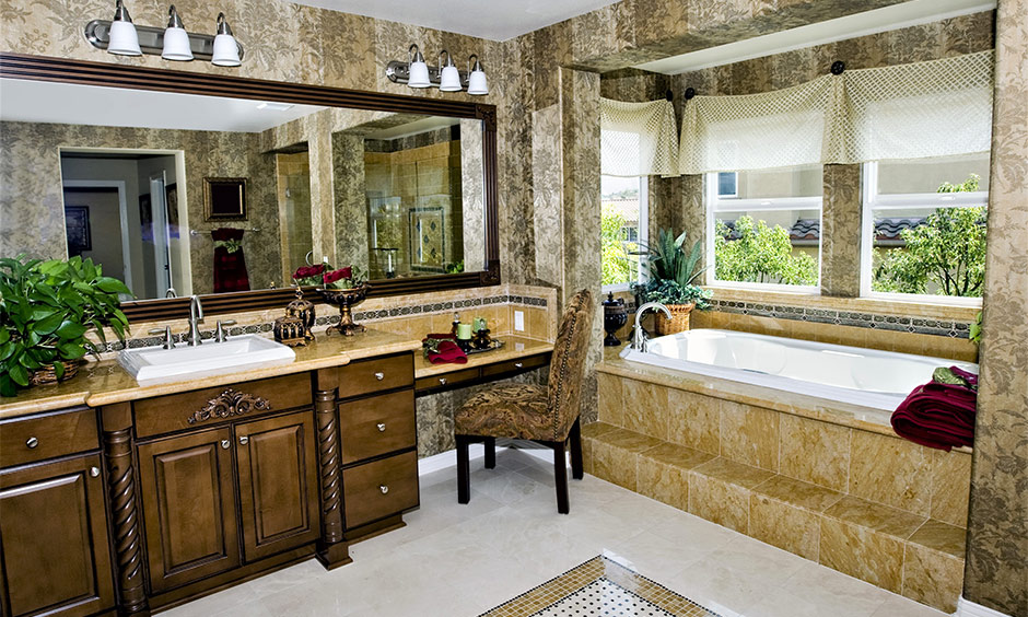 Bathroom with granite countertops ideas and has white sink