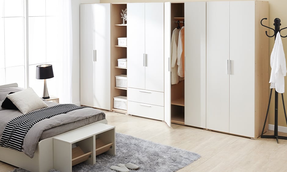 Multifunctional wardrobe design for master bedroom