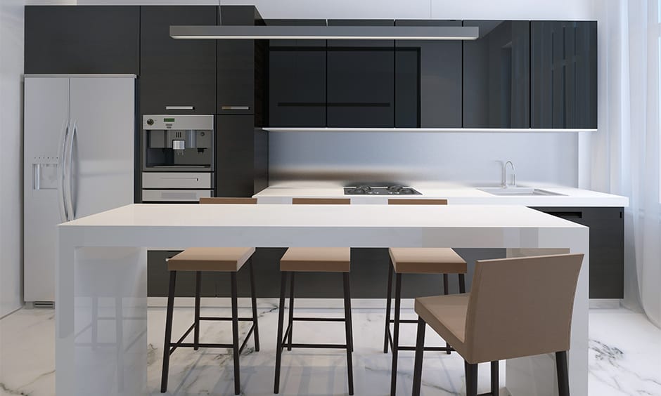 Kitchen island hanging led light in minimal sleek design