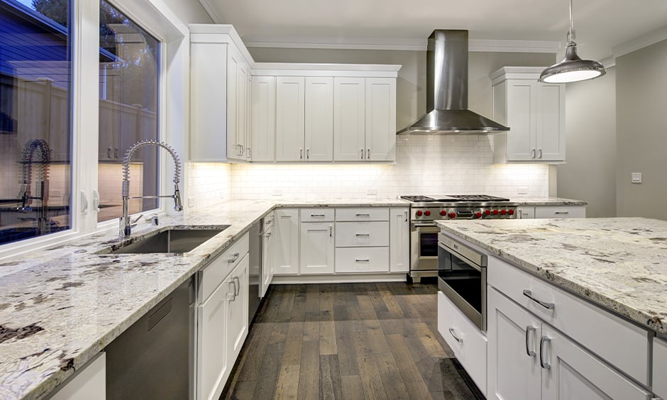 White kitchen granite countertops colors