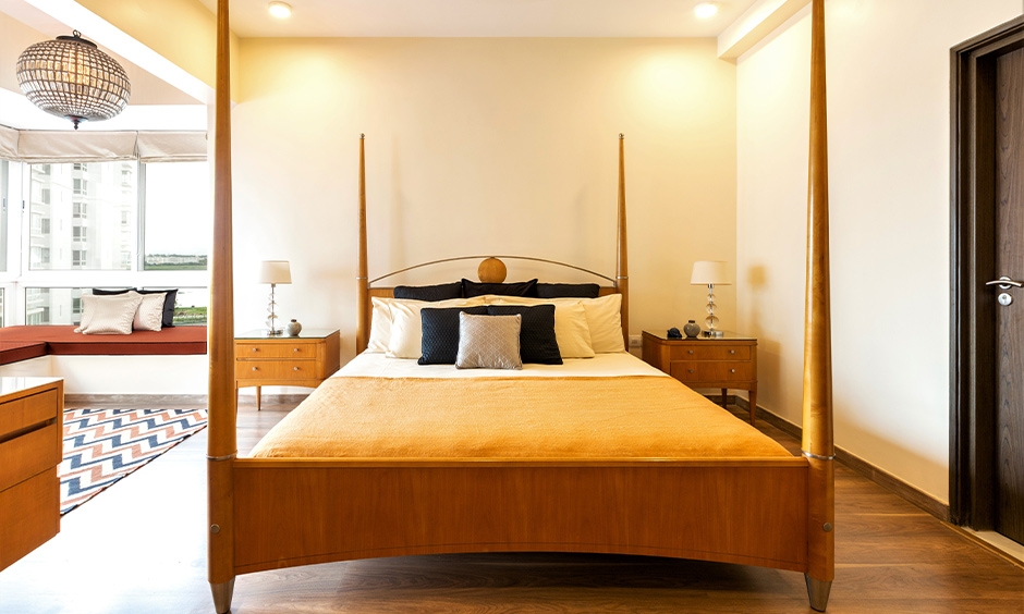 Vastu for bed, Wooden double bed with single mattress used for positive energies