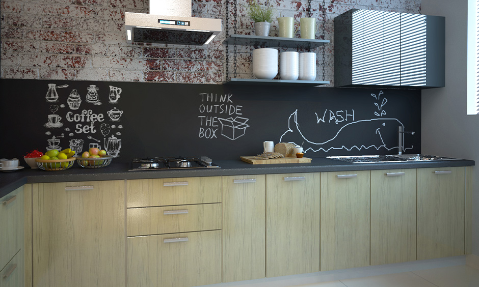 Kitchen has chalkboard backsplash is the creative modern kitchen wall tiles