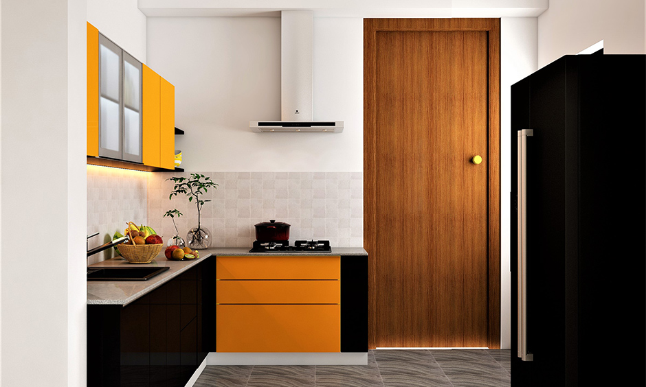 Two tone kitchen cabinets which break the monotony of the small kitchen