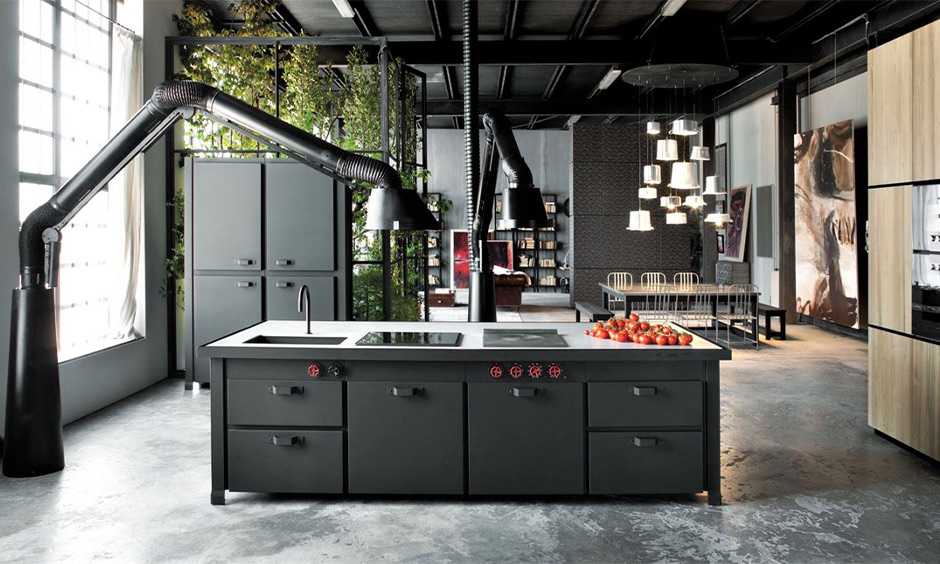 Black stainless steel kitchen cabinets for your home which makes a bold and luxurious statement 