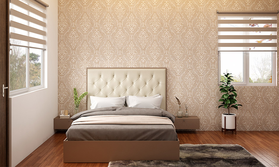 How to decorate a window, the bedroom has two small windows decorated with blinds and shades that brings airy.