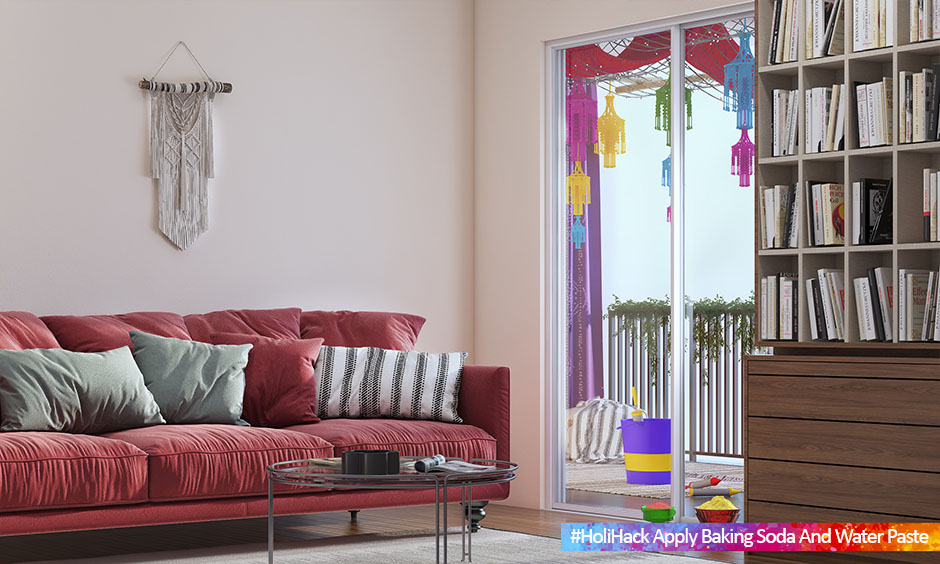 Protect walls from Holi colours by using washable paint for your living spaces.