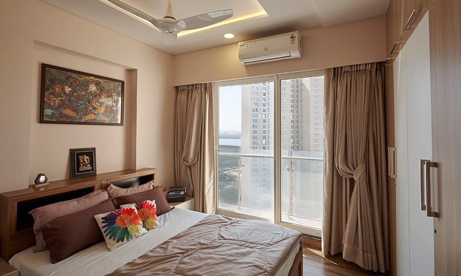 The suave bedroom for the grandparents by architect and interior designer in navi mumbai