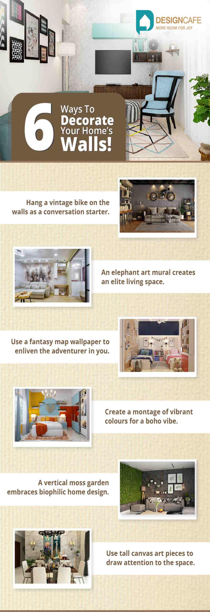 6 ways to decorate your home’s walls infographic