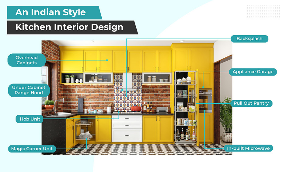 An Indian style kitchen interior design