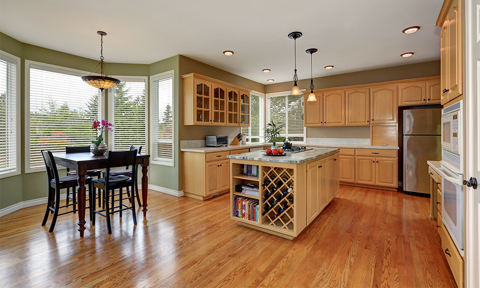 Kitchen island counter with wine rack to create stunning space for your wine bottles