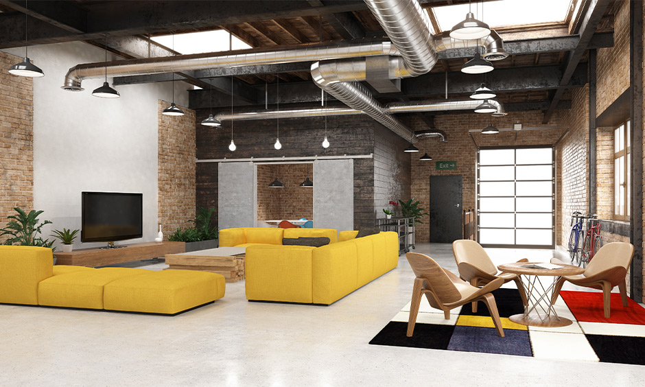 Exposing the interiors by bringing out the original look of industrial interior design