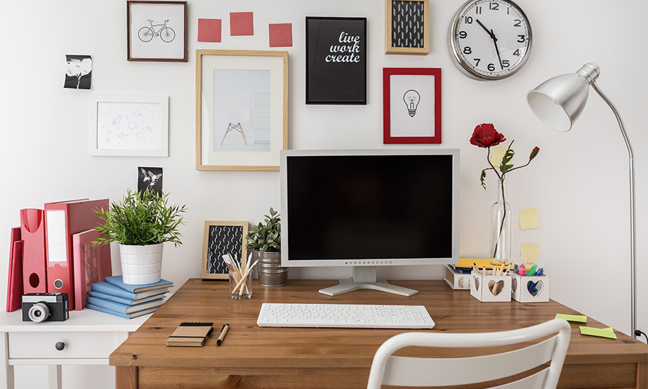 Study table organization idea, a framed poster on the wall around the study table makes you feel motivated and focused.