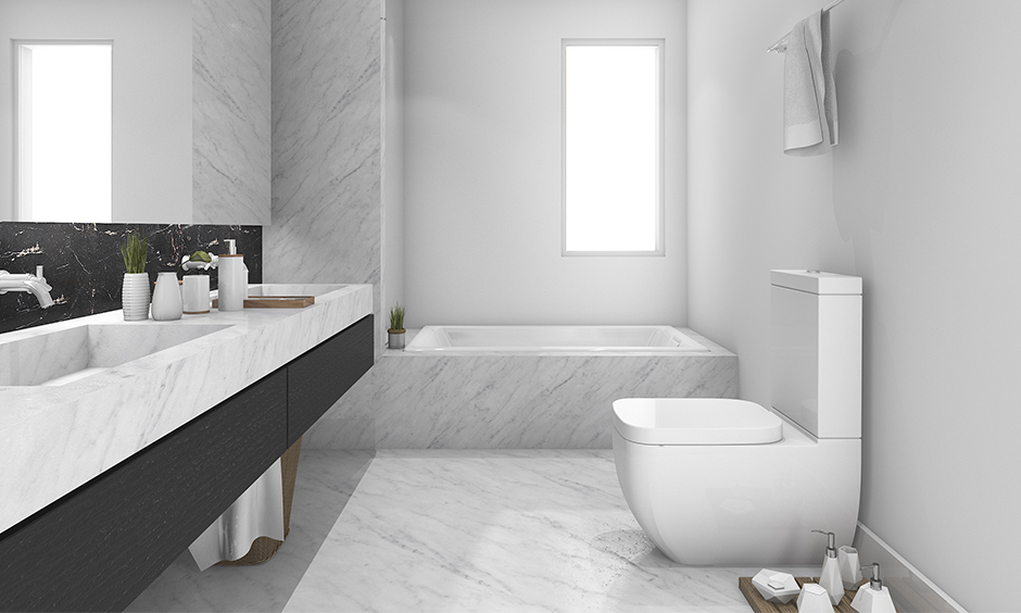 The latest bathroom tile trends on the wall and floor is the trending tile for the bathroom.