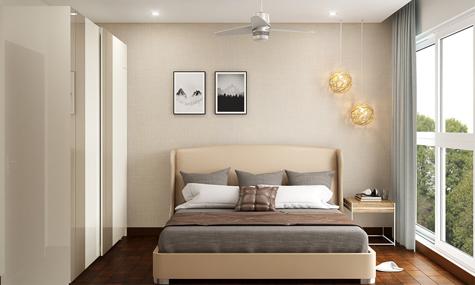 Decorative hanging lights for bedroom with a fancy lampshade features a pattern design