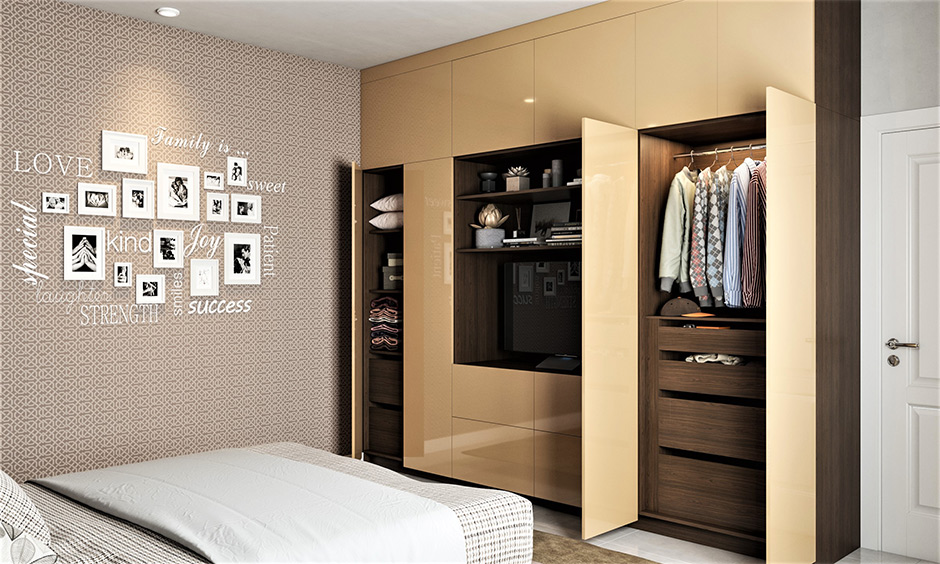 Concealed wardrobe is a different type of bedroom wardrobe built into the wall with handles doors