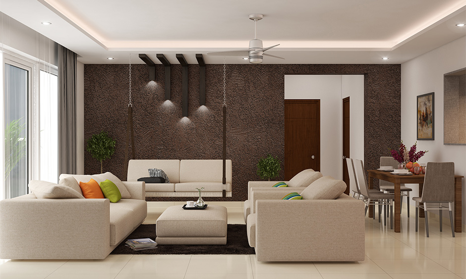 Living room wall light designed in brown wooden sconce wall downlights adds a stylish appeal to the room