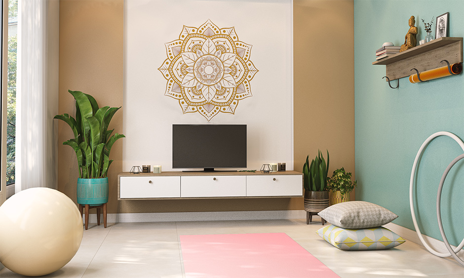 Best yoga room design is converting a spare room into a yoga room with simple elements