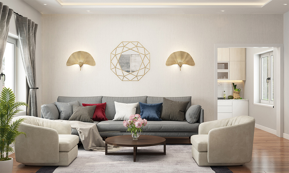 Decorative wall lights for living room with flower petal-shaped wall lights add an elegant appeal to the interior