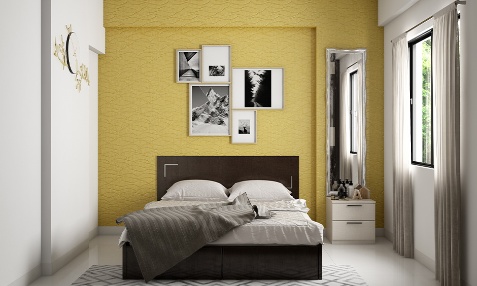 Add color combination with light yellow wall in bedroom without disrupting the subtlety