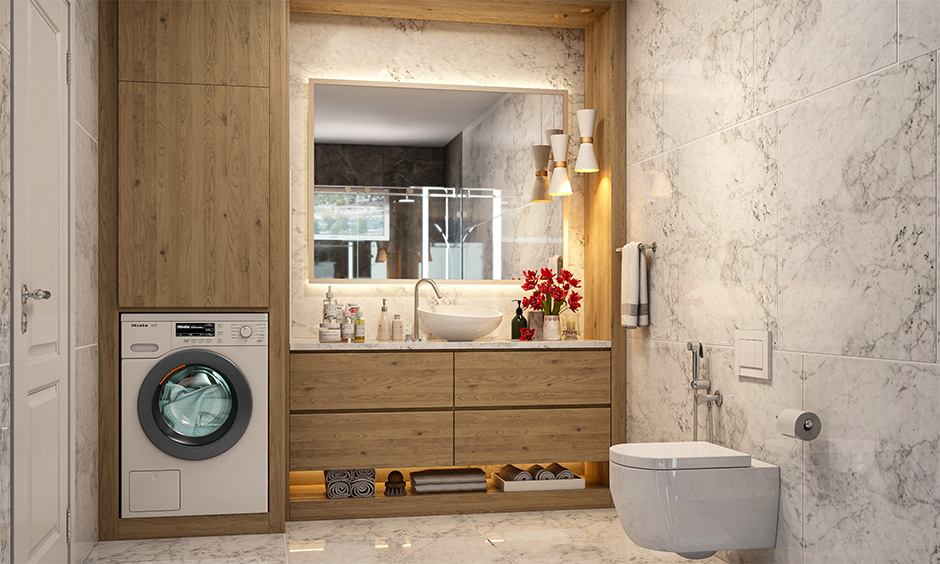 Modern bathroom accessories with dispensers and trays where countertop accessories are a must for organising