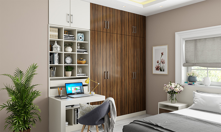 Modular wardrobe with a study pullout is a current furniture trends