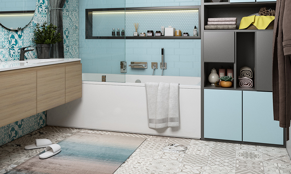 Bathroom tile trends in 2022 are Moroccan tile which lends a luxurious vibe to the entire space