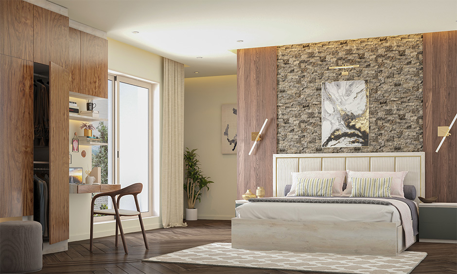 Natural stone bedroom room wall tiles design for the organic design