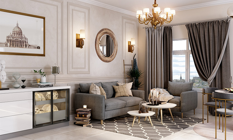 Warm neutrals are one of the latest trending colors for living rooms