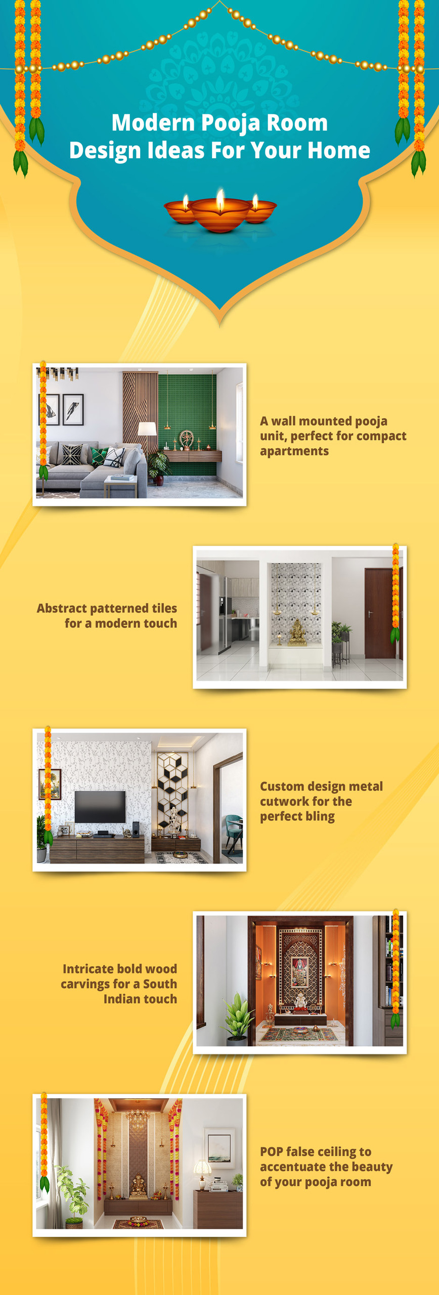 infographic modern pooja room design idea