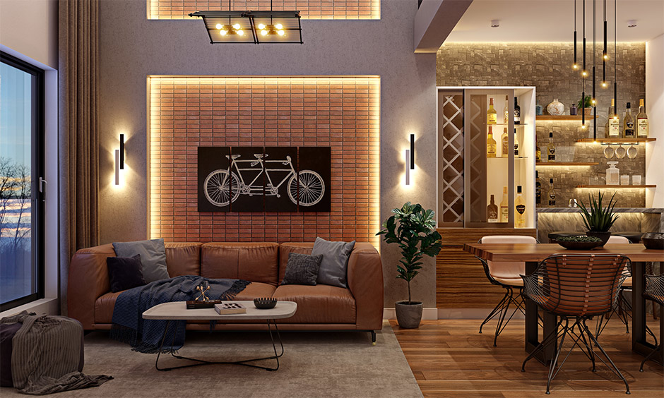 Different types of light for a large living area which acts as a great mood setter