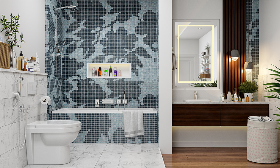 Mosaic tiles bathroom design