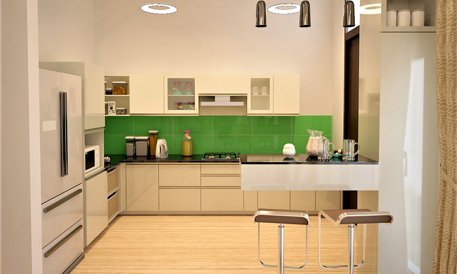 Pair different shades of kitchen wall colors with cream cabinets