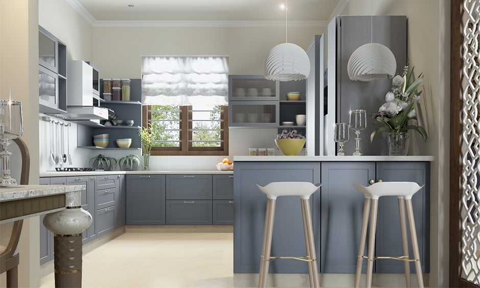 A charming small kitchen dining table near the kitchen with a kitchen countertop