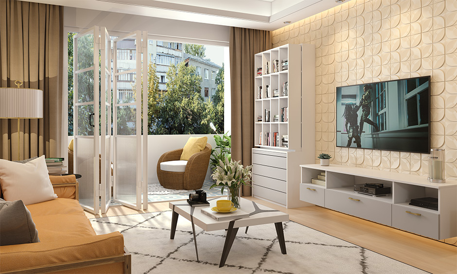 Family living room with a view of the outdoors