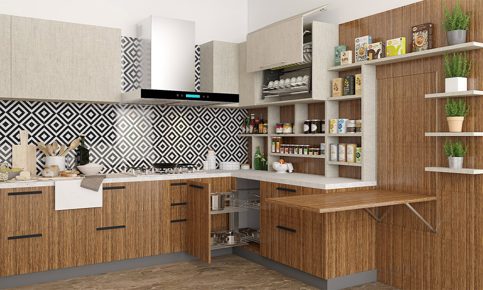 Dado wall and the additional smart space-saving storage solution kitchen wall ideas