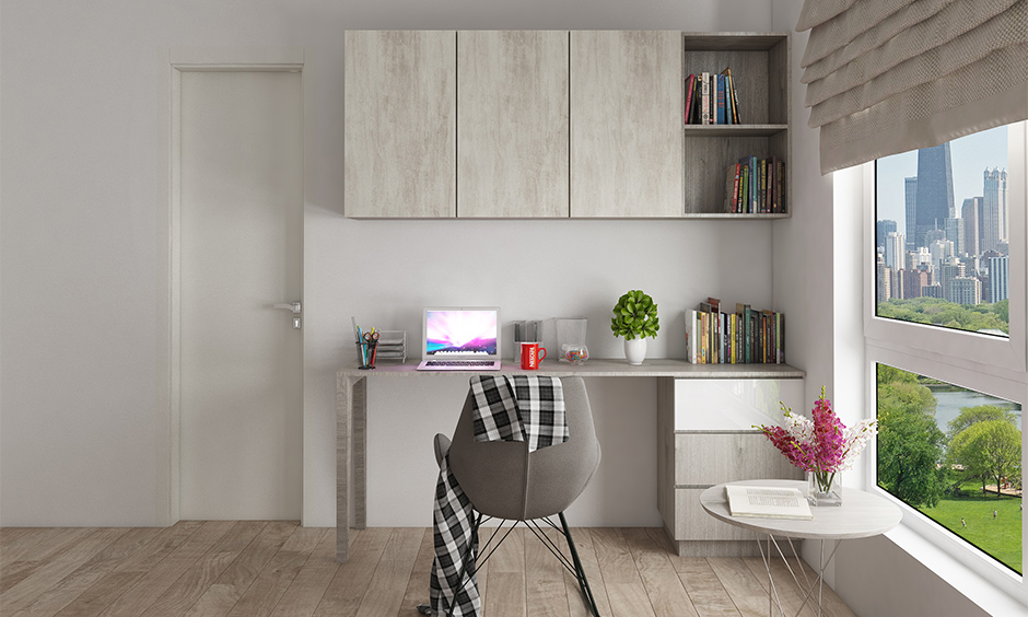 A minimalist office setup in a bedroom home is an excellent choice for homes that love a rustic aesthetic