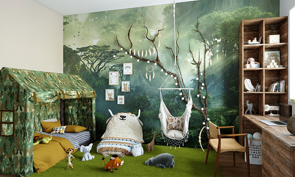 Understanding the purpose of the space is an importance of interior design in a jungle themed room