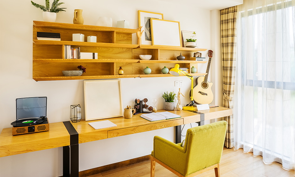 Cosy reading chair with a study table is ideal for students