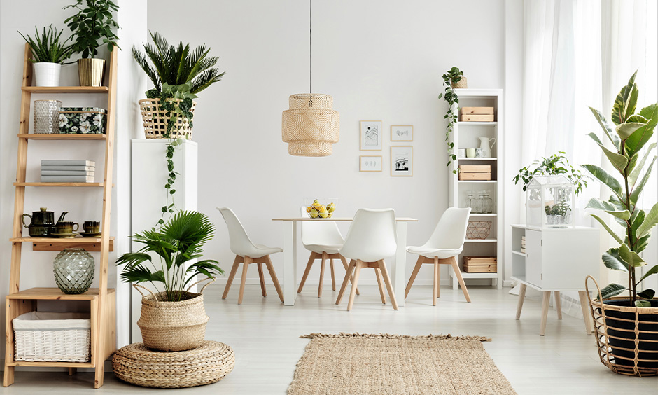 Scandinavian dining room ideas with different textures