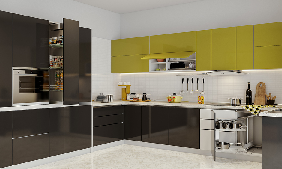 Luxurious kitchen interior cost in India comes with multiple storage options