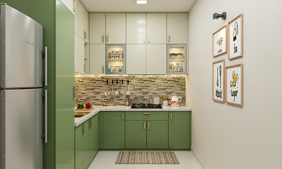 Mid-range kitchen interior cost with tall unit provides extra storage space