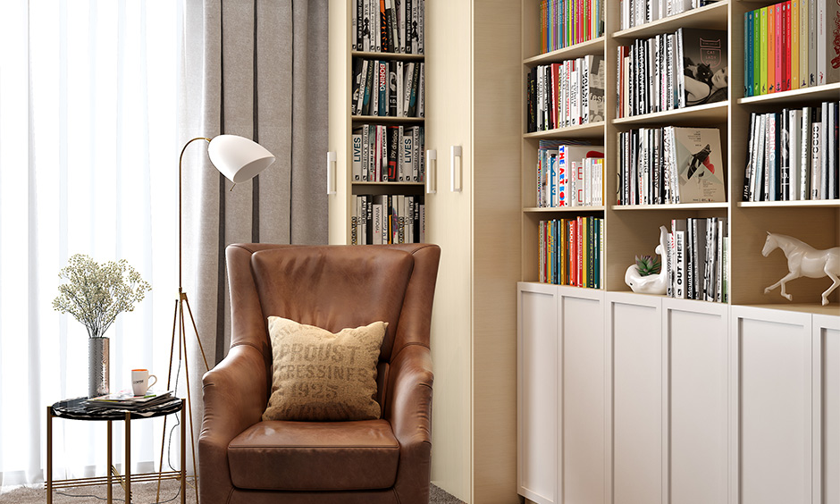 Modern wall book rack design with hidden book racks